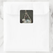 Renaissance kattenwerper vierkante sticker (Tas)