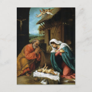 Renaissance kerstfeest Heilige Familie Nativiteit Briefkaart