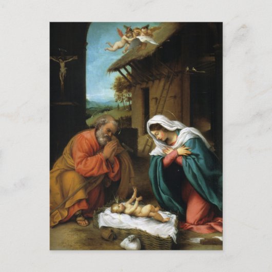 Renaissance kerstfeest Heilige Familie Nativiteit Briefkaart (Voorkant)