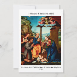 Renaissance Kerststal Aanbidding van de Herders Feestdagenkaart