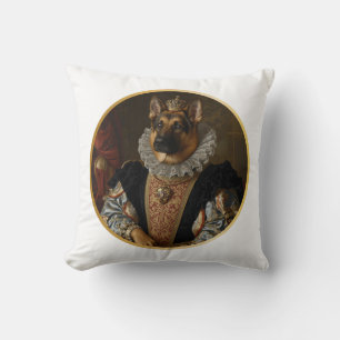 Renaissance Koningin Portret Duitse Herdershond Kussen