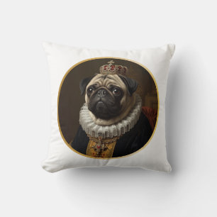 Renaissance Koningin Portret-Geïnspireerde Beige P Kussen