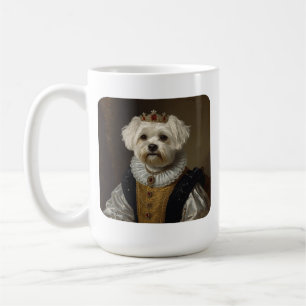 Renaissance Koningin Portret-Geïnspireerde Zwarte  Koffiemok