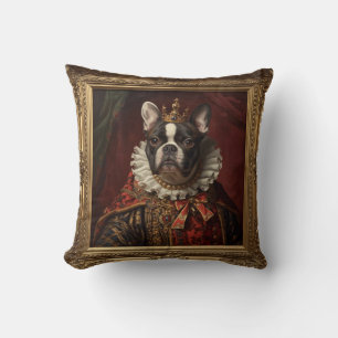 Renaissance Koningin Portret-Geïnspireerde Zwarte Kussen