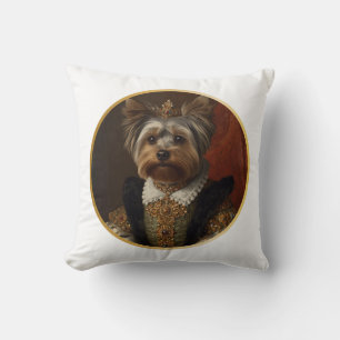Renaissance Koningin Portret Yorkshire Terrier Kussen