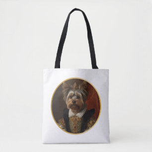 Renaissance Koningin Portret Yorkshire Terrier Tote Bag