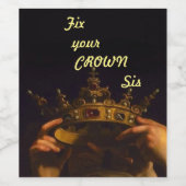 Renaissance kroonkunst wijn etiket (Enkel label)