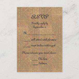 Renaissance Lady en Knight Medieval Wedding RSVP Kaartje