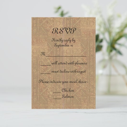 Renaissance Lady en Knight Medieval Wedding RSVP Kaartje (Staand voorkant)