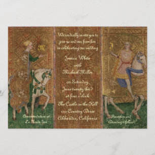 Renaissance Lady en Knight Weddenschap met Initial Kaart