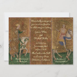 Renaissance Lady en Knight Wedding Kaart
