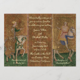 Renaissance Lady en Knight Wedding Kaart