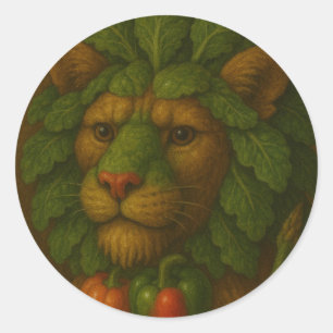 Renaissance Leeuwenportret Ronde Sticker