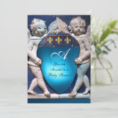 RENAISSANCE LITTLE ANGELS BLUE SAPPHIRE MONOGRAM KAART (Staand voorkant)
