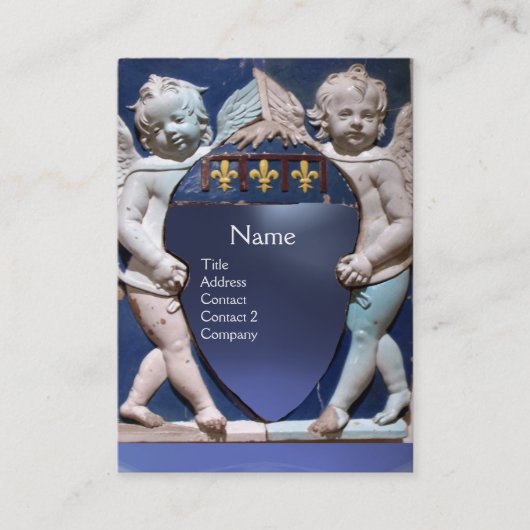 RENAISSANCE LITTLE ANGELS MONOGRAM Blauw Topaas Visitekaartje (Voorkant)