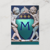 RENAISSANCE LITTLE ANGELS MONOGRAM Blue Aquamarine Visitekaartje (Achterkant)