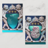 RENAISSANCE LITTLE ANGELS MONOGRAM Blue Aquamarine Visitekaartje (Voorkant / Achterkant)