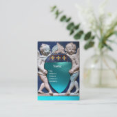 RENAISSANCE LITTLE ANGELS MONOGRAM Blue Aquamarine Visitekaartje (Staand voorkant)