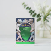 RENAISSANCE LITTLE ANGELS MONOGRAM Green Jade Visitekaartje (Staand voorkant)
