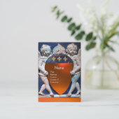 RENAISSANCE LITTLE ANGELS MONOGRAM Oranje Agate Visitekaartje (Staand voorkant)