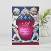 RENAISSANCE LITTLE ANGELS RED RUBY MONOGRAM KAART (Staand voorkant)