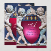 RENAISSANCE LITTLE ANGELS RED RUBY MONOGRAM KAART (Voorkant / Achterkant)