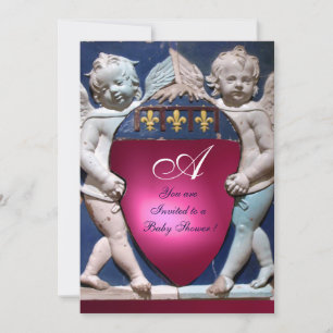 RENAISSANCE LITTLE ANGELS RED RUBY MONOGRAM KAART