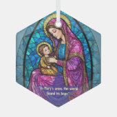 Renaissance Madonna and Child Sacred Art Minimal Glas Ornament (Voorkant)