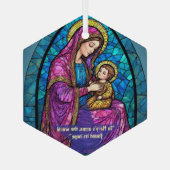 Renaissance Madonna and Child Sacred Art Minimal Glas Ornament (Achterkant)