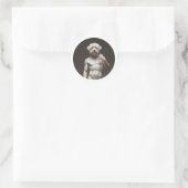 Renaissance marmeren beeldhouwwerk Maltees Ronde Sticker (Tas)