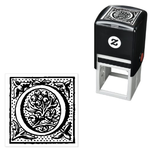 Renaissance Middeleeuwse brief O Monogram Zelfinktende Stempel (In situ)