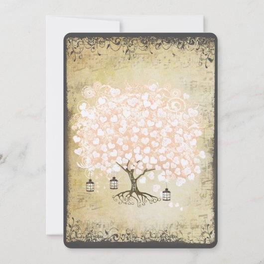 Renaissance middeleeuwse koraalrif - boom - bruilo kaart (Achterkant)