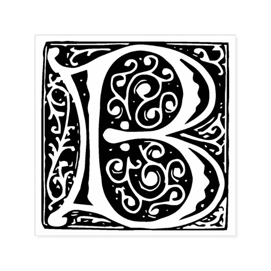 Renaissance middeleeuwse letter B monogram Zelfinktende Stempel (Design)
