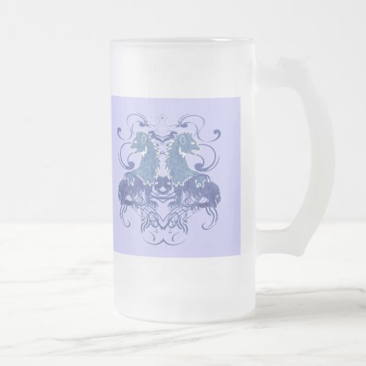 Renaissance Middeleeuwse Vintage Leeuwen Matglas Bierpul (Rechts)
