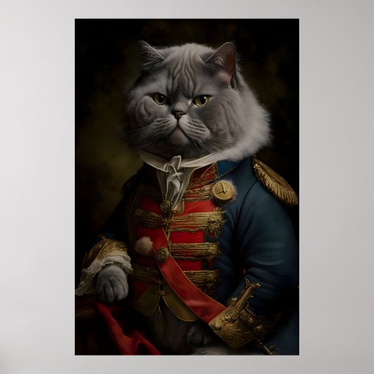 Renaissance Militaire Kat Kunstprint Whimsisch Poster (Voorkant)