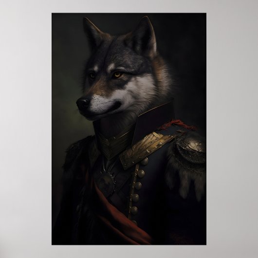 Renaissance Militaire Wolf Kunstprint Dierenliefhe Poster (Voorkant)