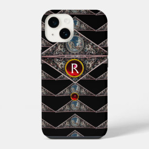 RENAISSANCE MONOGRAAM, RODE ROBIJN EDELGESTEENTEN iPhone 14 HOESJE