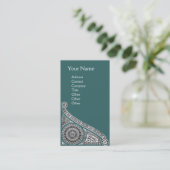 RENAISSANCE Monogram 1 blauw groen Visitekaartje (Staand voorkant)