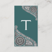 RENAISSANCE Monogram 1 blauw groen Visitekaartje (Achterkant)