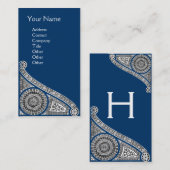 RENAISSANCE MONOGRAM 1 blue Visitekaartje (Voorkant / Achterkant)