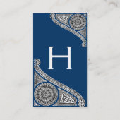 RENAISSANCE MONOGRAM 1 blue Visitekaartje (Achterkant)