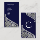 RENAISSANCE MONOGRAM 1 blue Visitekaartje (Voorkant / Achterkant)