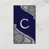 RENAISSANCE MONOGRAM 1 blue Visitekaartje (Achterkant)