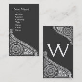 RENAISSANCE Monogram 1 dark grijs Visitekaartje (Voorkant / Achterkant)