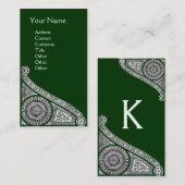 RENAISSANCE Monogram 1 groen Visitekaartje (Voorkant / Achterkant)