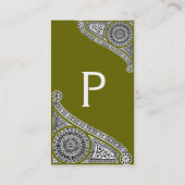 RENAISSANCE Monogram 1 groen Visitekaartje (Achterkant)