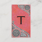 RENAISSANCE Monogram 1 helder antiek roze Visitekaartje (Achterkant)