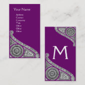 RENAISSANCE Monogram 1 paarse Visitekaartje (Voorkant / Achterkant)