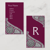 RENAISSANCE Monogram 1 rood Visitekaartje (Voorkant / Achterkant)