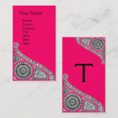 RENAISSANCE Monogram 1 roze Visitekaartje (Voorkant / Achterkant)